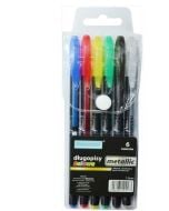 Długopisy żelowe metaliczne 6 kolorów