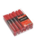 Marker permamentny okrągły czerwony (12szt)