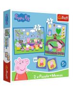 Puzzle 2w1 + memos Radosne chwile ze Świnką Peppą
