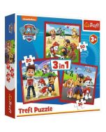 Puzzle 3w1 Wesołe pieski Psi Patrol TREFL