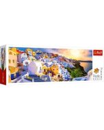 Puzzle 1000 Panorama Zachód słońca na Santorini