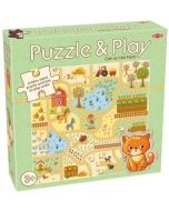 Puzzle z grą: Kot na farmie