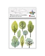 Naklejki papierowe 3D drzewa 8szt