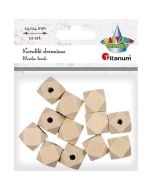 Koraliki drewniane kostki ścięte 12szt
