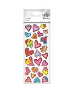 Naklejki piankowo-papierowe 3D serca mix 25szt.