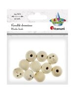 Koraliki drewniane okrągłe z twarzą 10szt