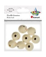 Koraliki drewniane okrągłe z twarzą 8szt