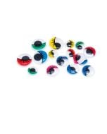 Ruchome oczka z kolorowymi rzęsami 16szt