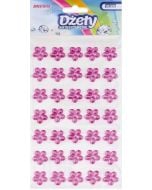 Dżety samoprzylepne kwiatki różowe 35szt