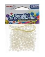 Koraliki do nawlekania białe + sznurek 6mm 16g