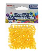 Koraliki do nawlekania żółte + sznurek 6mm 16g