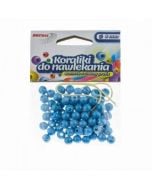 Koraliki do nawlekania niebieskie+ sznurek 6mm 16g