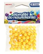 Koraliki do nawlekania żółte + sznurek 8mm 16g