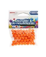 Koraliki do nawlekania pomarańcz + sznurek 8mm 16g