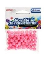 Koraliki do nawlekania różowe + sznurek 8mm 16g