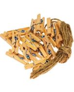 Klamerki + sznurek naturalne 20szt