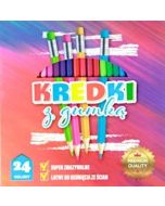 Kredki ołówkowe z gumką 24 kolory