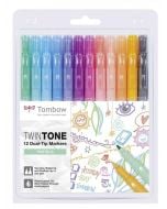 Markery dwustronne TwinTone pastelowe 12 kolorów