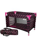 Łóżeczko dla lalek Alice czarno-różowe