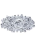 Koraliki literki biała kostka 20g + sznurek 1m