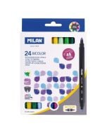 Flamastry Bicolor Dwustronne 48kol. 24szt MILAN