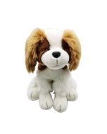 Pluszowy pies siedzący white brown