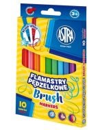 Flamastry okrągłe pędzelkowe 10 kolorów ASTRA
