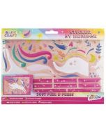 Naklejanie po numerach 26x21cm Jednorożec