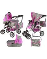 Wózek dla lalek spacerówka 2w1 gondola