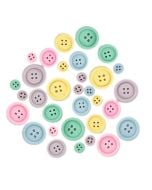 Guziki drewniane pastelowe 30szt