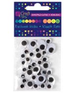 Samoprzylepne ruchome oczka owalne 36szt mix