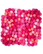 Pompony poliestrowe różowe 1cm różowy 120szt mix