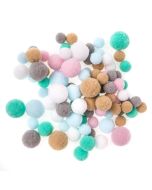 Pompony pluszowe frosty pastels 90szt mix
