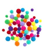 Pompony pluszowe juicy 60szt mix