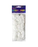 Pompony akrylowe białe 24szt mix