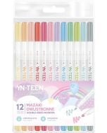 Mazaki dwustronne pastel 12 kolorów YNT
