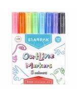 Marker konturowy metaliczny 8 kolorów