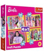 Puzzle 4w1 Wesoły świat Barbie TREFL