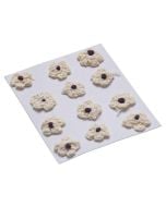 Kwiatki dekoracyjne 18mm ecru 12szt