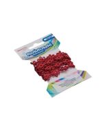 Łańcuszek kwiatuszki skórzane 1m czerwony