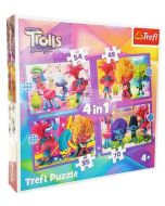 Puzzle 4w1 Przygody kolorowych Trolli TREFL
