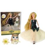 Lalka Emily długie włosy, kotek, kwiat