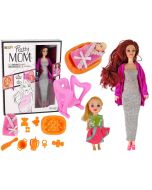 Lalka w ciąży długie włosy, akcesoria