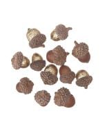 Żołędzie z brokatem naturalne 12szt