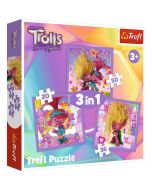 Puzzle 3w1 Poznaj wesołe Trolle TREFL