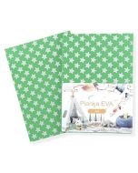 Pianka A4 z gwiazdkami brokatowymi zielona 5szt