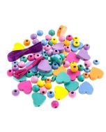 Koraliki drewniane w słoiczku 150szt