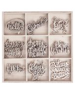 Kształty z drewna słowa 45szt