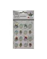 Kryształki samoprzylepne kamyki srebrne mix 16szt