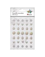 Kryształki samoprzylepne perłowe mix 35szt